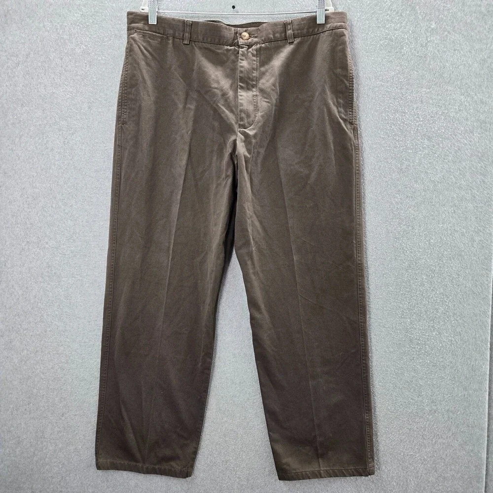 Lacoste Men Pants 38 Brown Chino‎ Straight Pockets High Rise 31 in Inseam